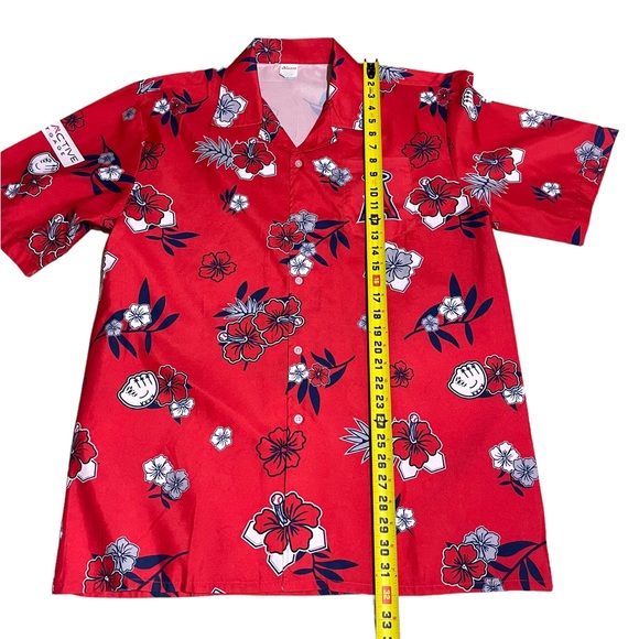 Angels Baseball Hawaiian style button down shirt size OSFM - Picture 7 of 11